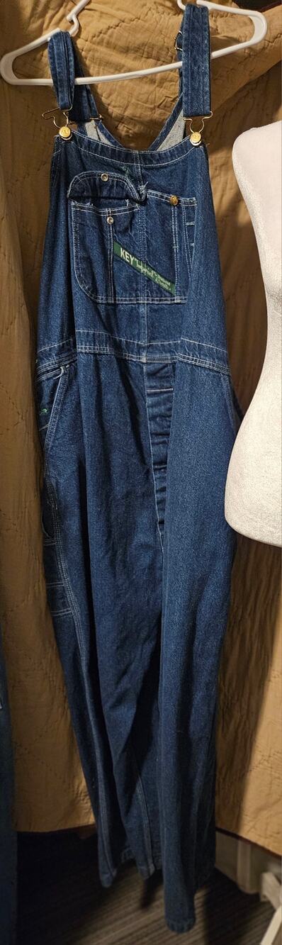 Vintage KEY Imperial Denim Bib Overalls 40x26 Carpenter Workwear Short Inseam